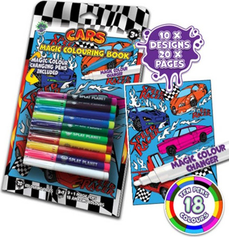 Splat Planet Cars Magic Colouring Book - Μαγικό Βιβλίο Ζωγραφικής με Αυτοκίνητα
