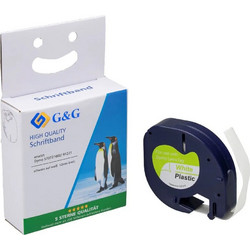 G&G Ταινία Ετικετογράφου RL-D-91221-BK/WT-12MM4M Συμβατή με Dymo LetraTag/LT