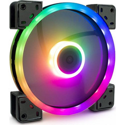 Inter-Tech Argus RS-141 Case Fan 140mm RGB με Σύνδεση 4-Pin PWM Black