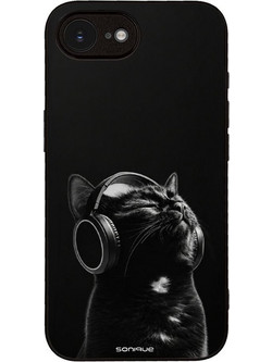 Sonique Men's Edition Θήκη με Σχέδιο «Audio Kitten - Black» (iPhone 16e / 17e)