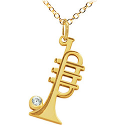 Κολιέ Personal Jewel χρυσό 14K σε μουσικά όργανα με τρομπέτα