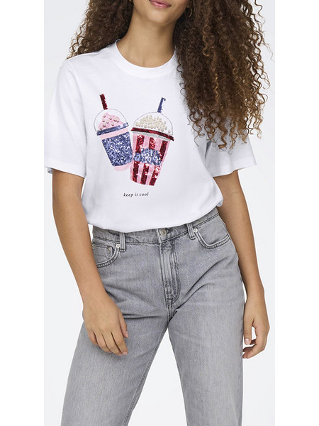 ONLY ONLBURST S/S POPCORN TOP BOX JRS 15343431-Bright WhiteKeepitcool White