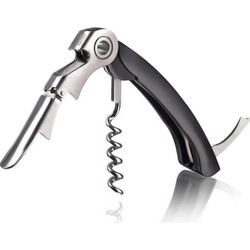 Vacu Vin Ανοιχτήρι Μπουκαλιών Διπλό Corkscrew Μαύρο Ανοξείδωτο