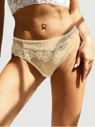Σλιπ Με Δαντέλα Φλοράλ Σέξι Nude Sexy Floral Lace Panty - Nude