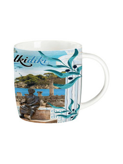 Σετ κεραμική κούπα Souvenir με κουτάλι - Chalkidiki - 0034707