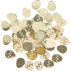 Beauty Home Κονφετί Αυγά Μπεζ και Χρυσό 2 x 1,6 cm 13g