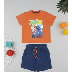 βρεφικό σετ t-shirt και σορτσάκι stitch για αγόρι