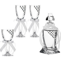 Καράφα και ποτήρι κρυστάλλινο με πέτρες P.Q. EUROPEAN CRYSTALS SET2036