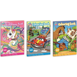 COLOURING BOOK A4, 64 ΣΕΛΙΔΕΣ, 3 ΣΧΕΔΙΑ