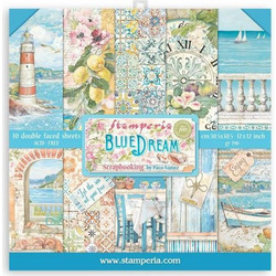 ΜΠΛΟΚ SCRAPBOOKING STAMPERIA 30,5Χ30,5CM 10Φ DOUBLE FACE - BLUE DREAM