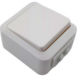 Aqua Line Λ1111 Διακόπτης Εξωτερικός Απλός Στεγανός IP54 | Επιτοίχιος Διακόπτης ON/OFF
