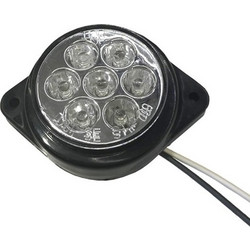 GloboStar(R) 115411 Πλευρικά Φώτα Όγκου Φορτηγών FLAT BULLET LED 7 SMD DC 24V Αδιάβροχο IP66 Ψυχρό Λευκό 6000K