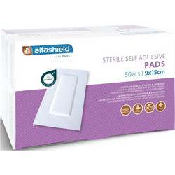 Alfashield Self Adhesive Pads Αποστειρωμένα Αυτοκόλλητα Επιθέματα 9x15cm 50τμχ