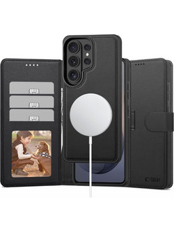 Tech-Protect Smart Wallet Matte Black Back Cover (Samsung Galaxy S26 Ultra)