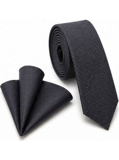 JANLOUIE TIE OXFORD WITH HANDKERCHIEF 5,5CM