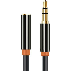 CABLETIME καλώδιο προέκτασης ήχου 3.5mm CT-AV311-P11FG, gold plated, 0.5m, μαύρο