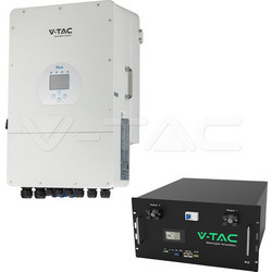 V-TAC Σετ Υβριδικού Τριφασικού Inverter 10kW + Μπαταρία LiFePO4 9.6kWh | CEI-021