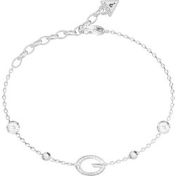 GUESS STEEL G CAMDEN JUBB06337JWRHL Βραχιόλι Ασημένιο Με Λογότυπο Και Πέτρες