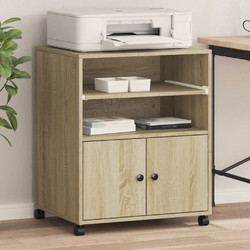 vidaXL Βάση Εκτυπωτή με Ρόδες Sonoma Δρυς 60x48x74 εκ