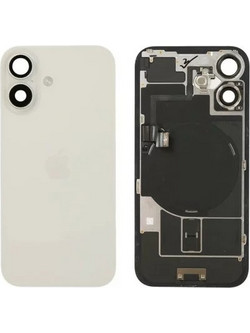 Γνήσιο Πίσω Γυαλί με NFC Flex/Flash & Camera lens για iPhone 16 - White