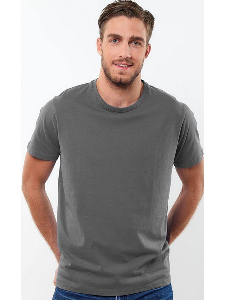 CP-1101-15 COTTON POINT Ανδρικό T-SHIRT BIG SIZE Βαμβάκι Σκούρο Γκρι
