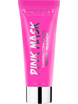 Biovene Pink Glowing Complexion Peel-Off Μάσκα Προσώπου για Λάμψη με Άνθρακα Υαλουρονικό Αργκάν & Κολλαγόνο 75ml