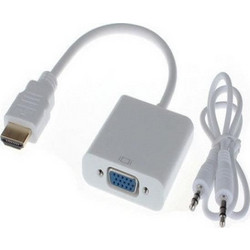 Adapter Anga Hdmi M -> Vga F + Audio White