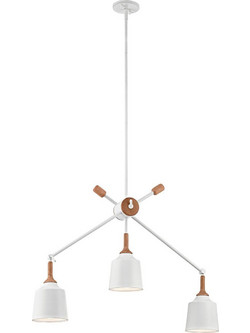 E1-KL-DANIKA3 Τρίφωτος πολυέλαιος με μεταλλική κατασκευή και σε φινίρισμα λευκό. Ιδανικός για σαλόνια, τραπεζαρίες και χώρους υποδοχής. Διαθέτει 3 λαμπτήρες E27, μέγιστη ισχύ 60W