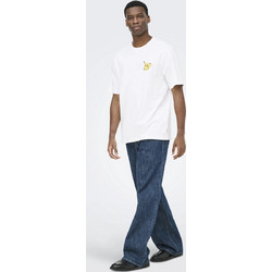 ONLY&SONS T-SHIRT RELAX 22037659 Bright White YELLOW PIKACHU