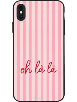 Sonique Stripe Stories Series Θήκη Oh La La - Pink (iPhone XS Max)