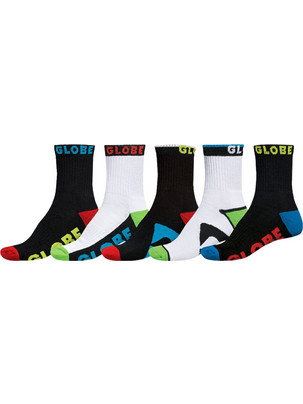 GLOBE YOUTH DESTROYER CREW SOCKS 5 PACK ASSORTED