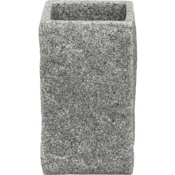 Ποτήρι Οδοντόβουρτσας Polyresin Grey MRShome (65 Μήκος x 105 Ύψος x 65 Πλάτος) 1Τεμ