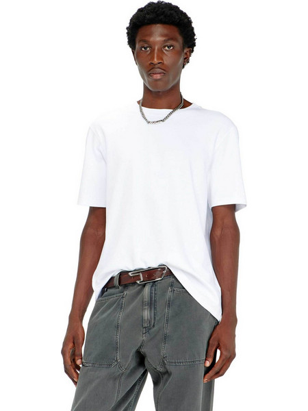Diesel ανδρικό T-shirt με κεντημένο ton-sur-ton λογότυπο Regular Fit - W26A240720CJCU Λευκό