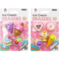 Σετ Γόμες 4τεμ. Fancy Eraser Παγωτό (2 Σχέδια)