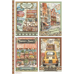 Stamperia Ριζόχαρτο Decoupage A4 (21X29,7cm) 4 Cards
