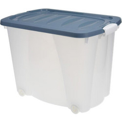 Κουτί αποθήκευσης μπλε με ρόδες 60l Υ45x60x40εκ