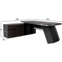 HomeMarkt Γωνιακό Γραφείο Ξύλινο 220x180x76cm HM2083L