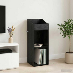 vidaXL Ντουλάπι δίσκων βινυλίου Μαύρη Δρυς 36x36x95,5 εκ 1 τεμ