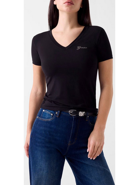 GUESS NEW SS VN MINI LOGO TEE ΜΠΛΟΥΖΑ ΓΥΝΑΙΚΕΙΟ W6YI13K3853-JBLK Black