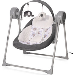 Lorelli Bertoni Twinkle Rhino Relax Μωρού Κούνια με Μουσική έως 9kg Γκρι
