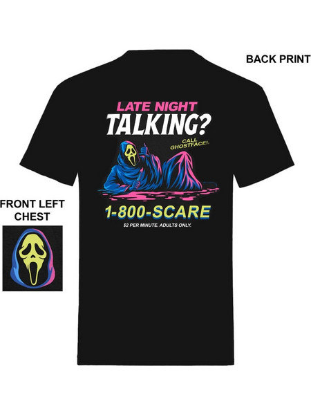 Scream T-Shirt Ghost Face Late Night Talking Size S