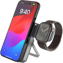 Fixed MagZen 5 Stand MagSafe Power Bank 5000mAh με Θύρα USB-C Gray FIXZENMS-5-GR