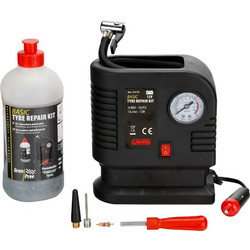 ΚΟΜΠΡΕΣΕΡ ΑΕΡΑ BASIC TYRE REPAIR KIT ΜΕ ΥΓΡΟ ΕΠΙΣΚΕΥΗΣ ΕΛΑΣΤΙΚΩΝ 500ml ΜΕ ΜΑΝΟΜΕΤΡΟ 12V 300cmΚΑΛΩΔΙΟ LAMPA - 1 Tεμ. - Lampa - L7217.2