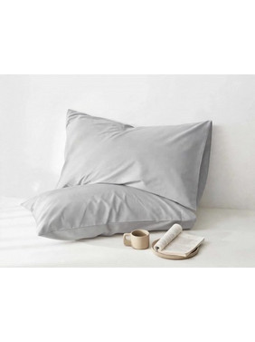 Σετ Μαξιλαροθήκες 2 τμχ Μονόχρωμες 52X72X15cm BES-PC-Γκρί Ανοιχτό