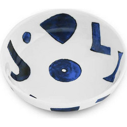 Μπωλ Φαγητού Γάτας Itsumo NF14 2 Φ16x5cm 350ml White-Blue Alessi