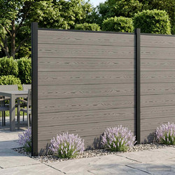 vidaXL Σετ Φράχτη 526 x 186 cm WPC και Αλουμίνιο Γκρι