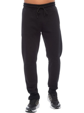 BE:NATION Logo Open Hem Pant Ανδρικό Παντελόνι Φόρμας Fleece Μαύρο