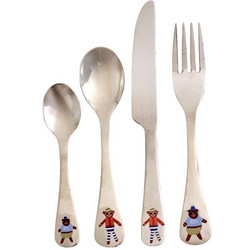 Rice - Stainless Steel Kids Cutlery Set - Monkey and Bear Print