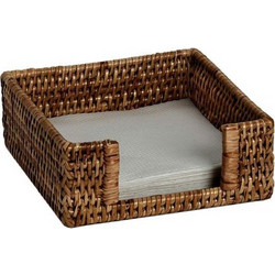 Θήκη Για Χαρτοπετσέτες Luncheon Rattan Καφέ MS75085 Andrea House (20x20x7 cm)