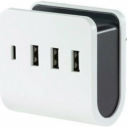 REV Φορτιστής Χωρίς Καλώδιο με 3 Θύρες USB-A & Θύρα USB-C 24W White